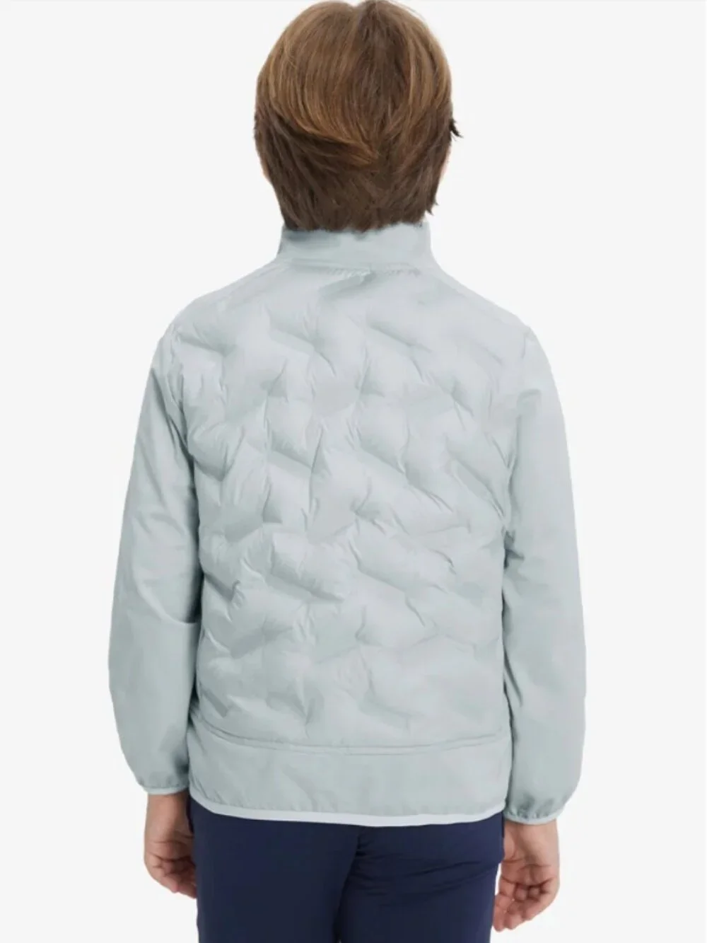 NWT New MAELREG Boys Windproof Puffer Jacket In Light Grey Size 8